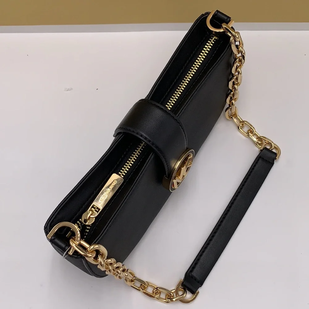 MICHAEL KORS Carmen Small Shoulder Pochette Bag Black NWT